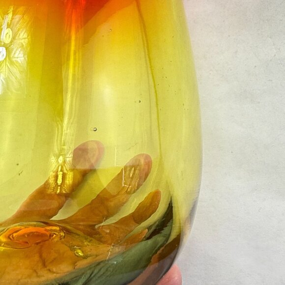 Vintage Blenko Art Glass Vase Amberina 6323M - Picture 10 of 14